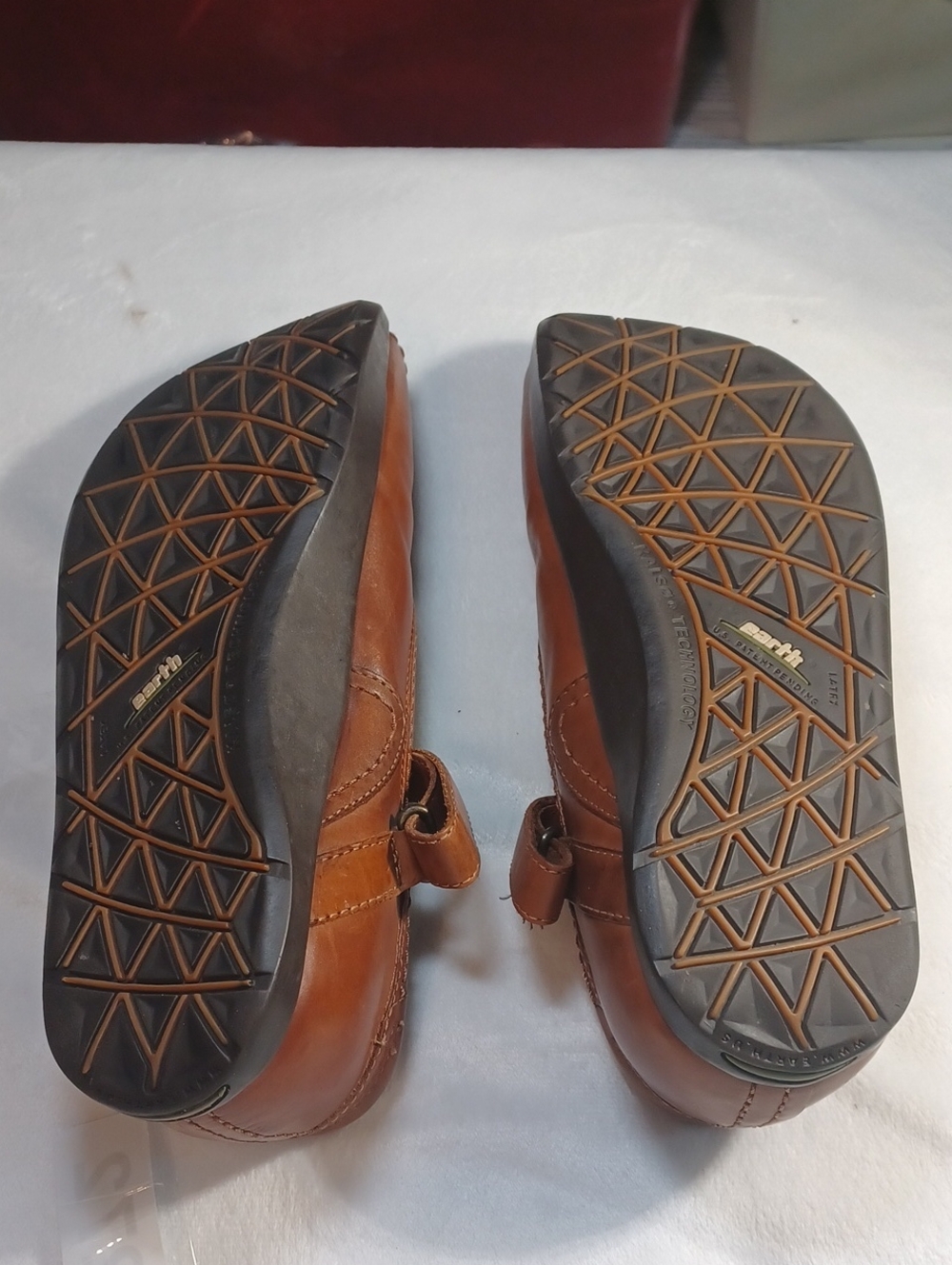 earth leather mary jane brown colorful printed footbed retro comfort shoes Sz 8 - Picture 15 of 15